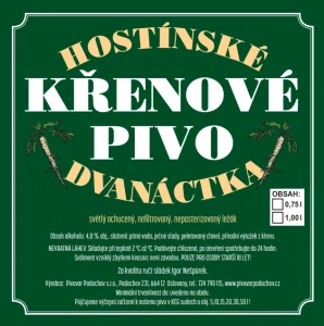 HOSTÍNSKÉ KŘENOVÉ PIVO DVANÁCTKA (0,75L-1L)
