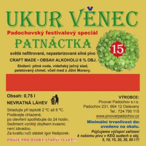 UKUR VĚNEC PATNÁCTKA Padochovský festivalový speciál (0,75L) č.1