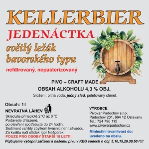 KELLERBIER JEDENÁCTKA světlý ležák bavorského typu (1L)