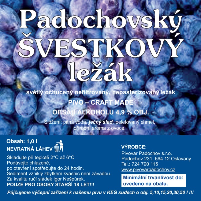 12 Padochovský ŠVESTKOVÝ ležák (1L-PET)